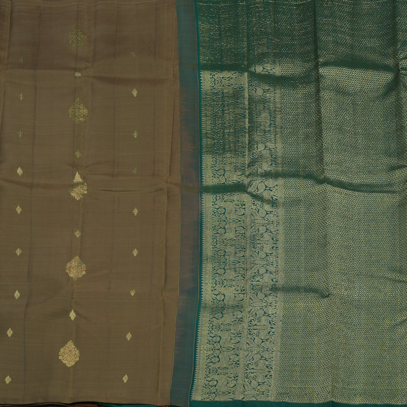 Hayagrivas Handloom Mehandi Green Kanjivaram Silk Saree KBE749G18-1