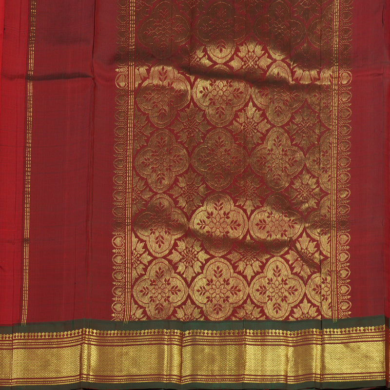 Hayagrivas Handloom Red Kanjivaram Silk Saree with Manthalir Border KBE755G14-12