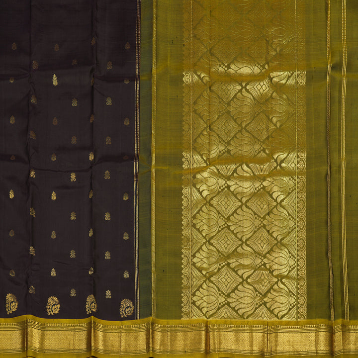 Hayagrivas Nagapazham Pure One Side Border Silk Saree with Sampanga Green border KBE755G14-4