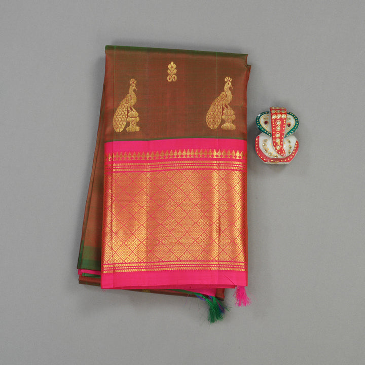 Hayagrivas One Side Border Silk saree in Manthalir shade KBE755G17-10