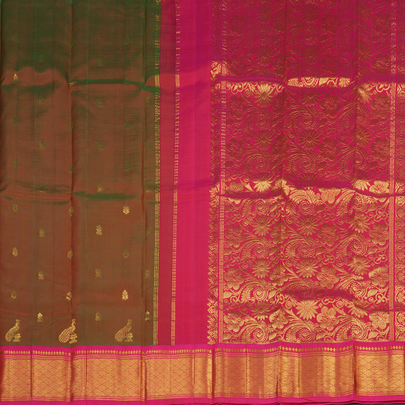 Hayagrivas One Side Border Silk saree in Manthalir shade KBE755G17-10