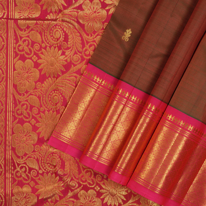 Hayagrivas One Side Border Silk saree in Manthalir shade KBE755G17-10