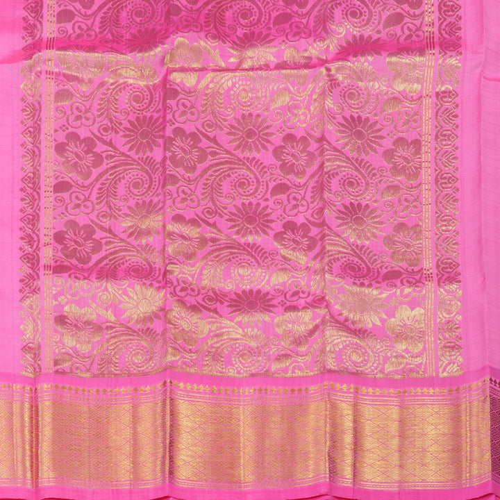 Hayagrivas Dual Tone (Pink & Green) Pure One-sided Border Kanjivaram Silk saree KBE755G17-12