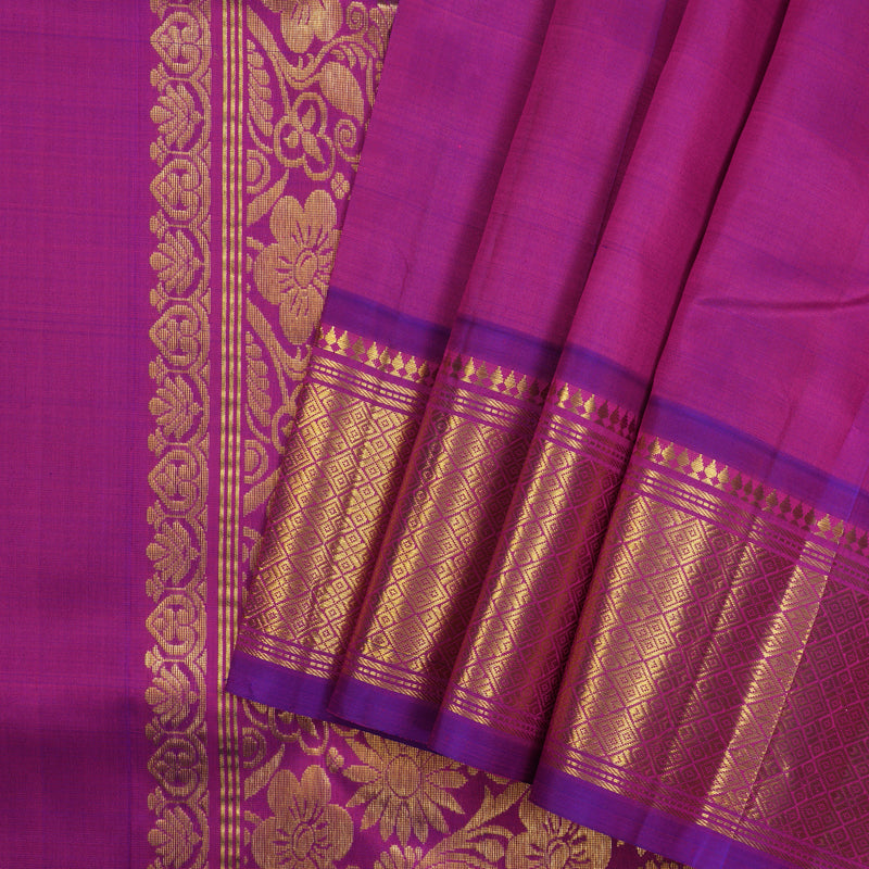 Hayagrivas Handloom Purple Kanjivaram Silk Saree KBE755G17-13