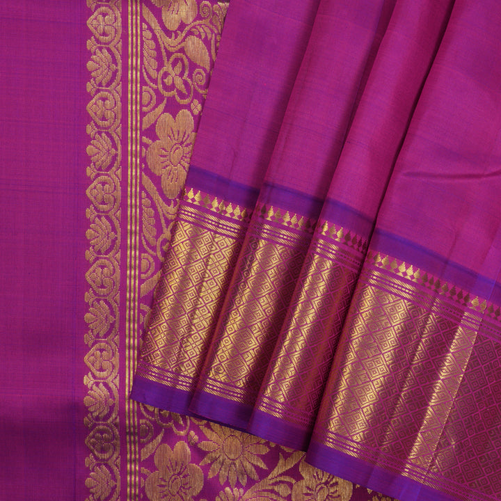 Hayagrivas Handloom Purple Kanjivaram Silk Saree KBE755G17-13