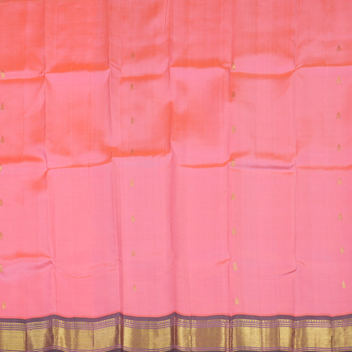 Hayagrivas Bright Pink Pure One Side Border Silk Saree with Mild Purple border KBE755G7-45