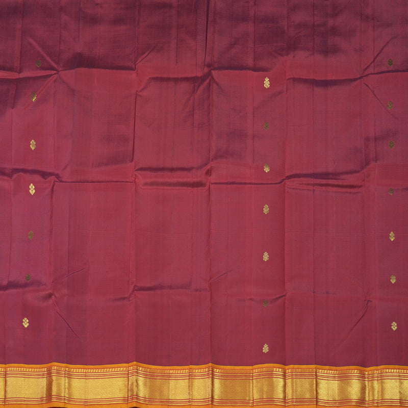 Hayagrivas Red One Side Border Kanjivaram Silk Saree KBE755G8-9