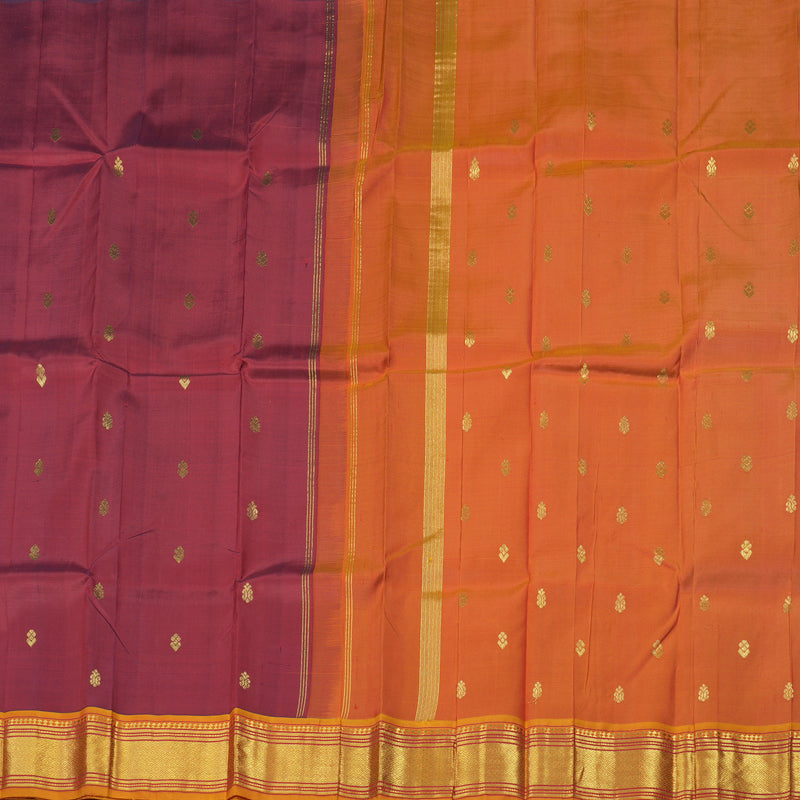 Hayagrivas Red One Side Border Kanjivaram Silk Saree KBE755G8-9