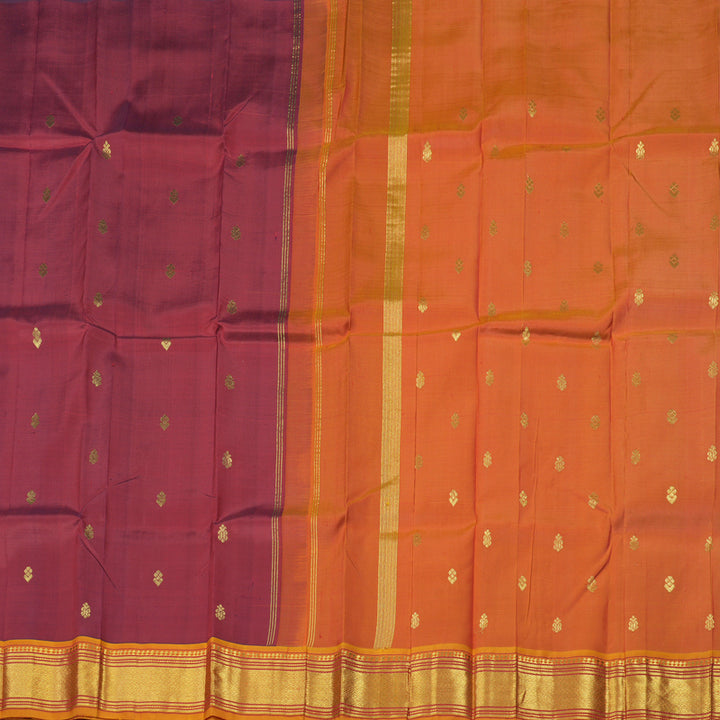 Hayagrivas Red One Side Border Kanjivaram Silk Saree KBE755G8-9