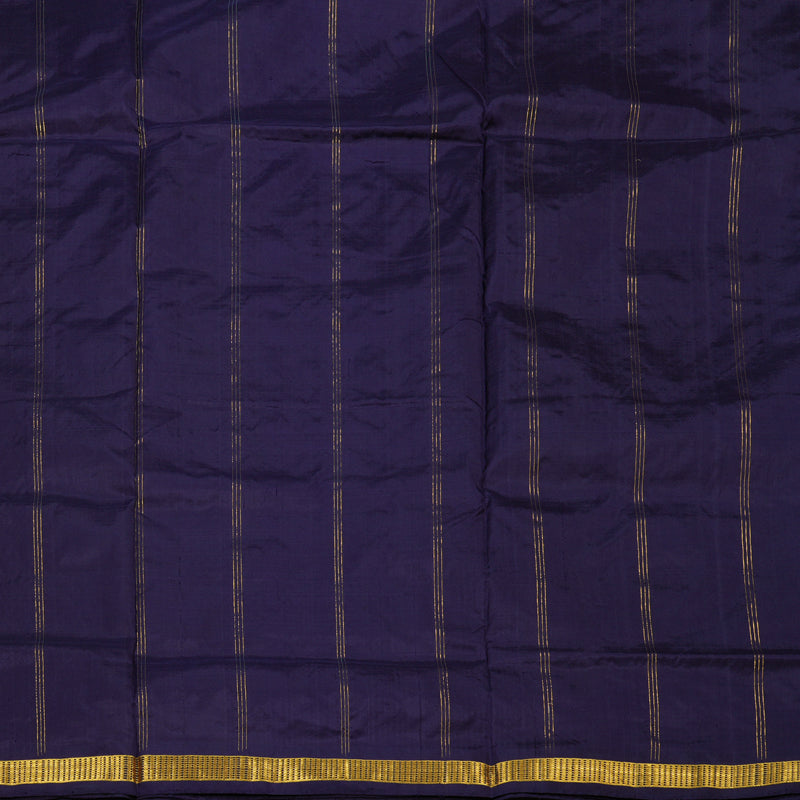 Hayagrivas Handloom Midnight Blue Ten Yards Silk Saree KBE757G2-3