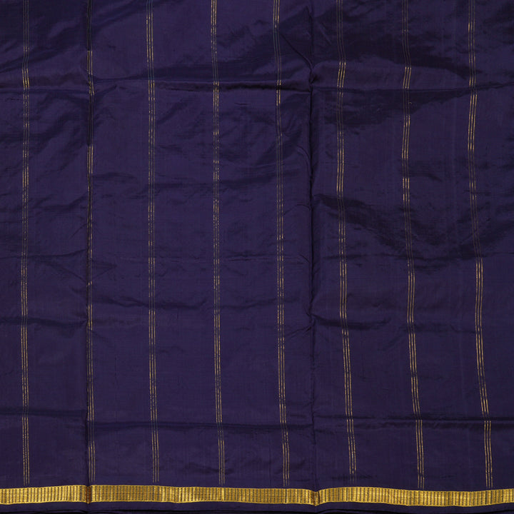 Hayagrivas Handloom Midnight Blue Ten Yards Silk Saree KBE757G2-3