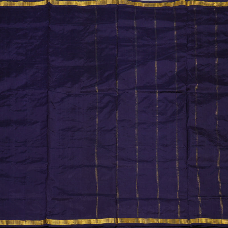 Hayagrivas Handloom Midnight Blue Ten Yards Silk Saree KBE757G2-3