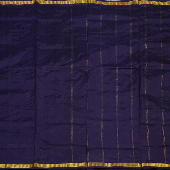 Hayagrivas Handloom Midnight Blue Ten Yards Silk Saree KBE757G2-3