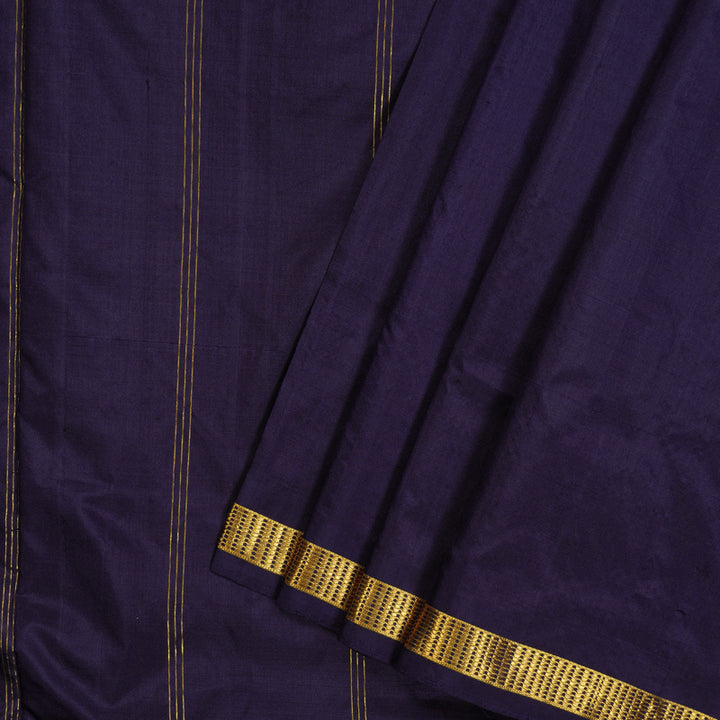 Hayagrivas Handloom Midnight Blue Ten Yards Silk Saree KBE757G2-3