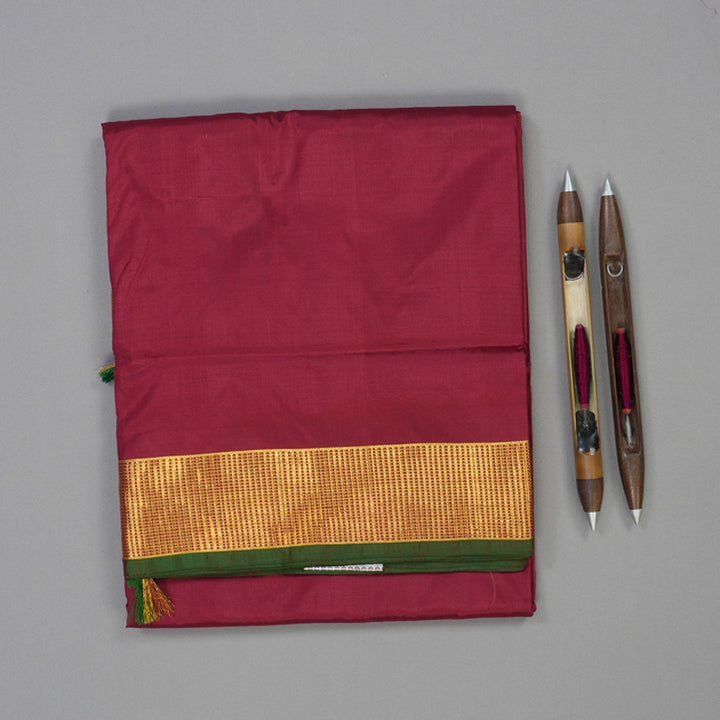 Hayagrivas Handloom Maroon Ten Yards Silk Madisar KBE757G9-1