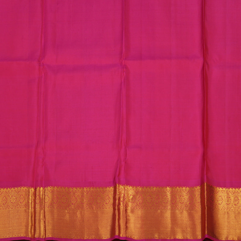 Hayagrivas Handloom Half White Kanjivaram Pattu Pavadai with Rani Pink Border KBE764G2-5