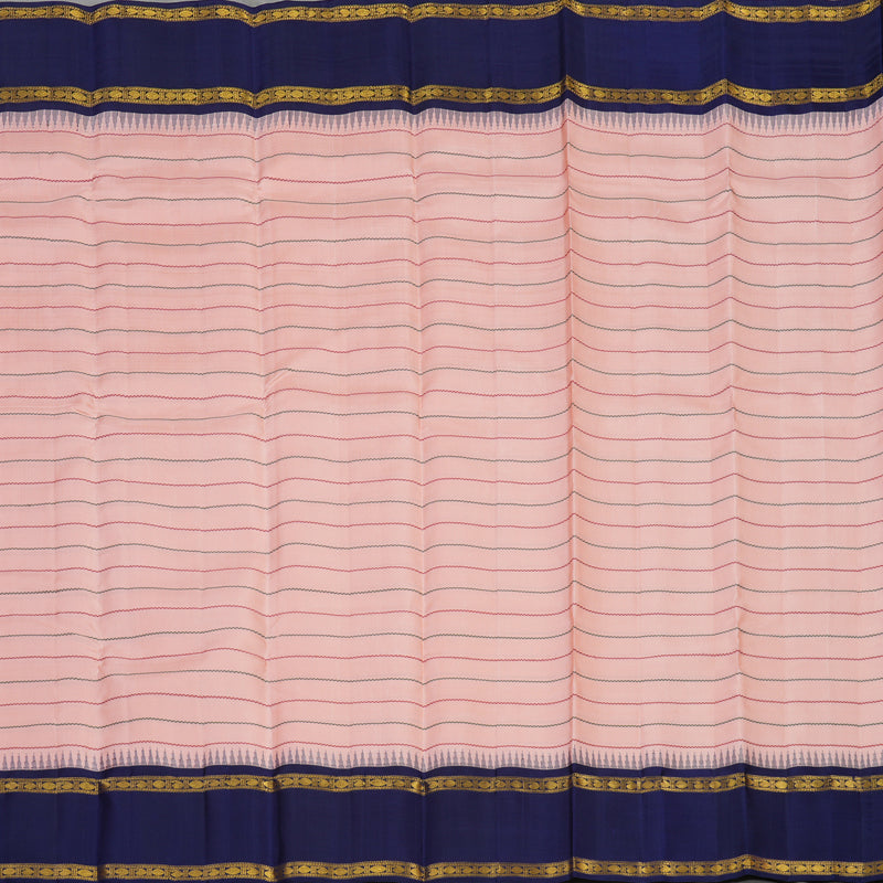 Hayagrivas Handloom Baby Pink Kanjivaram Silk Saree with Midnight Blue Border KBE765G2-1