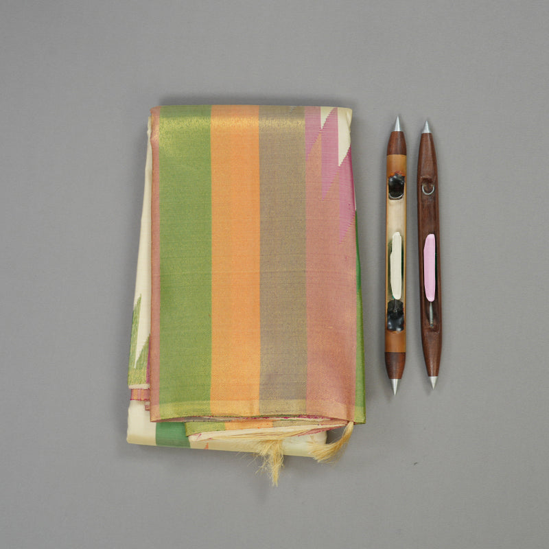 Hayagrivas Handloom Sandal Kanjivaram Silk Saree with Temple Border KBE766G3-1