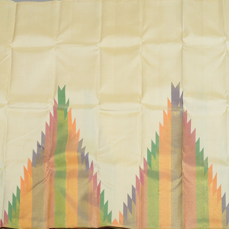 Hayagrivas Handloom Sandal Kanjivaram Silk Saree with Temple Border KBE766G3-1