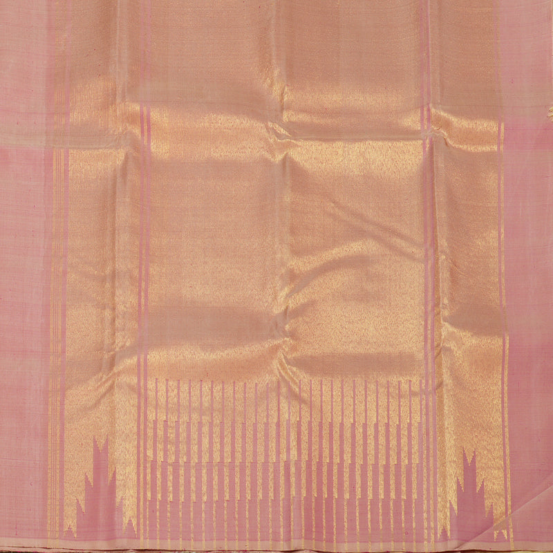 Hayagrivas Handloom Sandal Kanjivaram Silk Saree with Temple Border KBE766G3-1