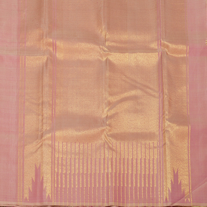 Hayagrivas Handloom Sandal Kanjivaram Silk Saree with Temple Border KBE766G3-1