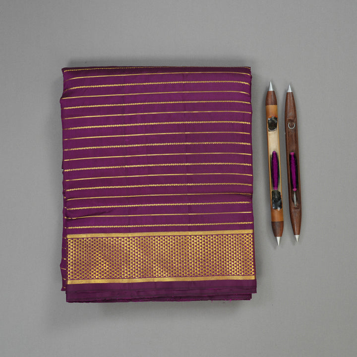 Hayagrivas Handloom Purple Ten Yards Silk Madisar KBE770H5-1