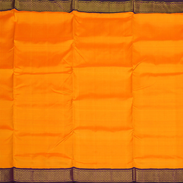 Hayagrivas Orange Pure Ten Yards Silk Madisar with Deep Violet border KBE770H9-1