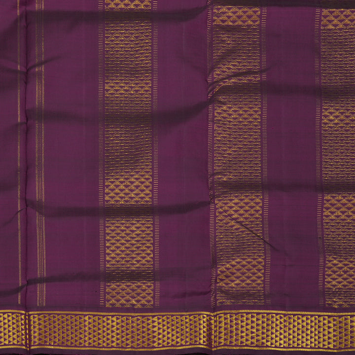 Hayagrivas Orange Pure Ten Yards Silk Madisar with Deep Violet border KBE770H9-1
