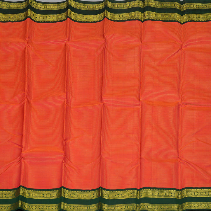 Hayagrivas Handloom Red Kanjivaram Silk Saree with Karum Pachai Border KBE771H3-3