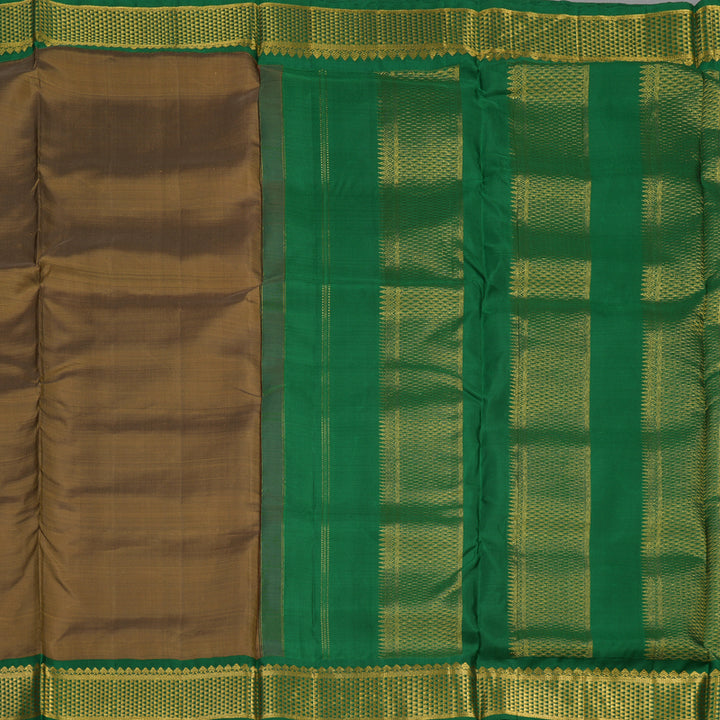 Hayagrivas Handloom Khaki Brown Ten Yards Silk Madisar KBE772H5-2