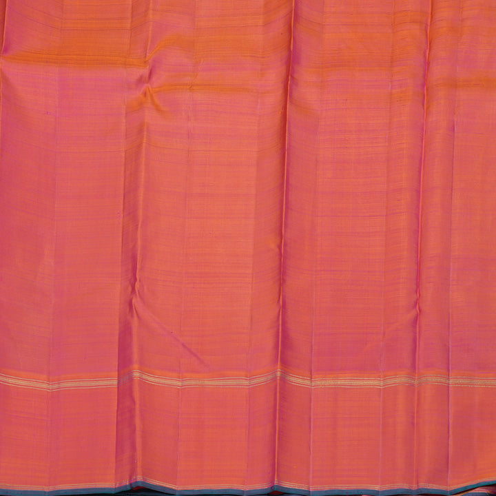 Hayagrivas Handloom Rani Pink Kanjivaram Silk Saree with Orangish-Pink Border KBE777H8-1