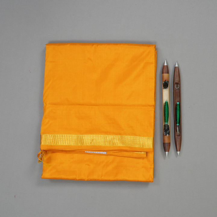 Hayagrivas Handloom Mango Yellow Kanjivaram Ten Yards Silk Saree KBE779H2-5