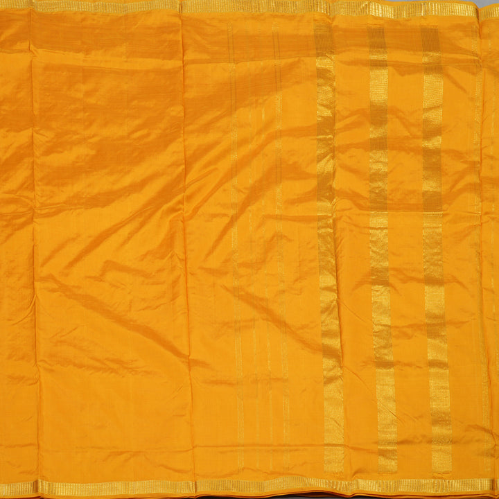 Hayagrivas Handloom Mango Yellow Kanjivaram Ten Yards Silk Saree KBE779H2-5