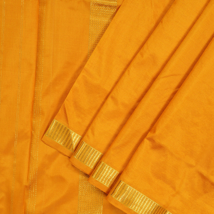 Hayagrivas Handloom Mango Yellow Kanjivaram Ten Yards Silk Saree KBE779H2-5