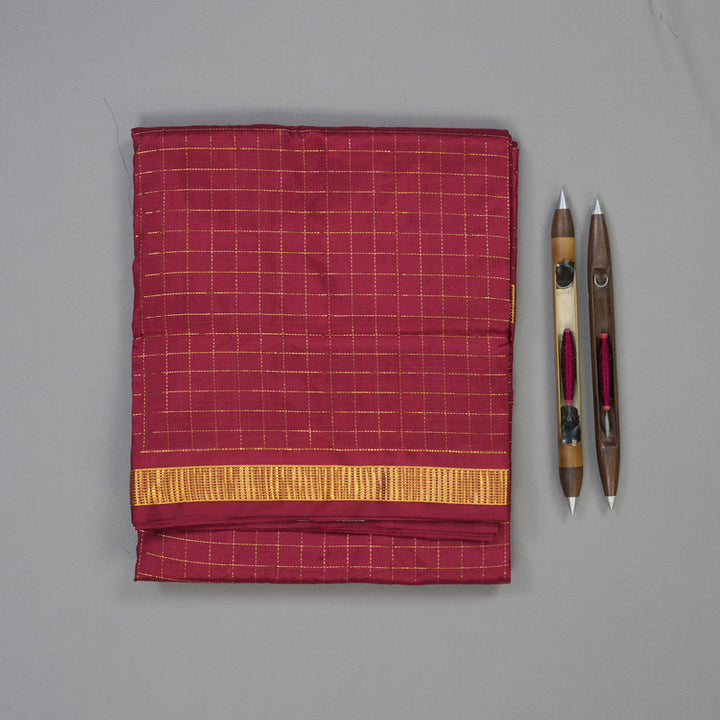 Hayagrivas Handloom Maroon Ten Yards Silk Madisar KBE779H3-1