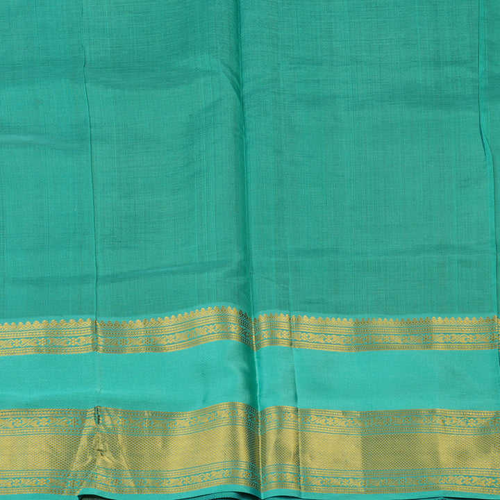 Hayagrivas Pure Silk Cotton Saree in Deep Brown with Sea Blue border KBE782H16-1