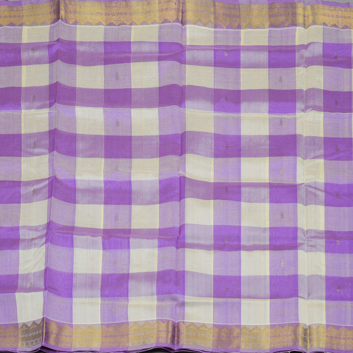 Hayagrivas Handloom Multicolour Checks Pure Silk Cotton Saree with Lavendar Border KBE782H5-22