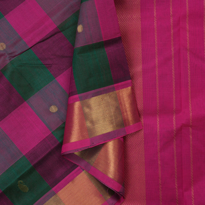 Hayagrivas Handloom Multicolour Pure Silk Cotton Saree with Pink Border KBE782H5-28