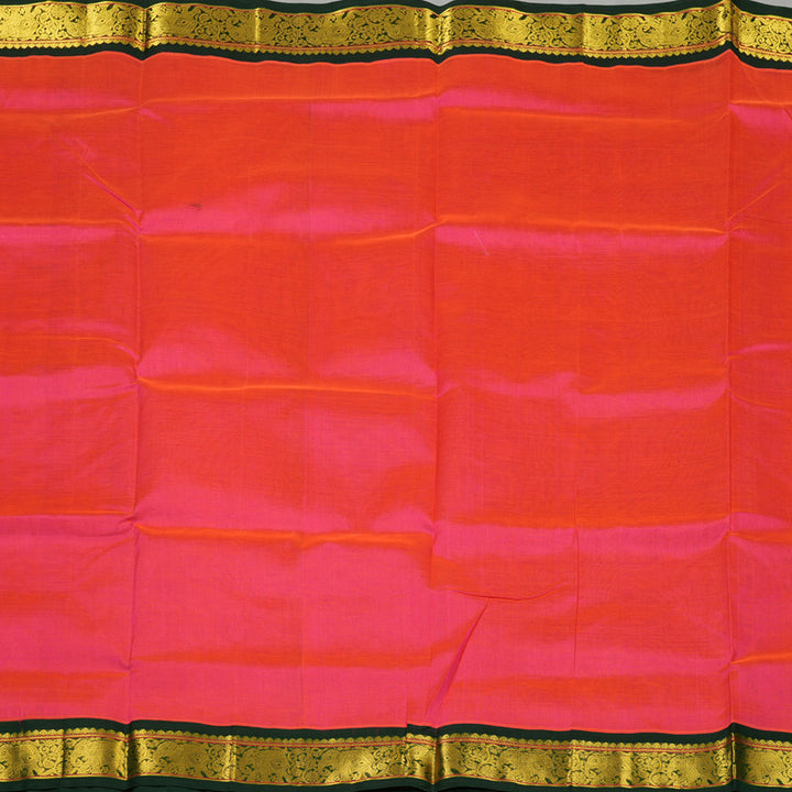 Hayagrivas Orangish Pink Pure Silk Cotton Saree KBE783H1-2
