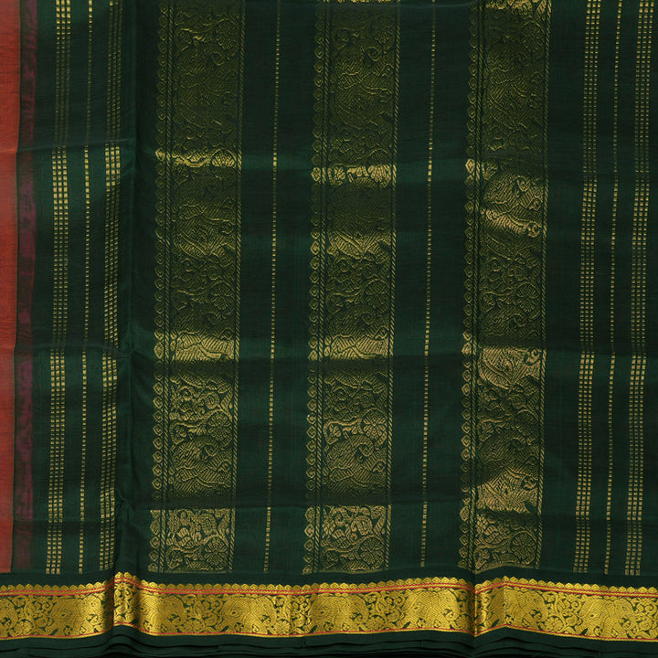 Hayagrivas Orangish Pink Pure Silk Cotton Saree KBE783H1-2