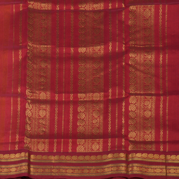 Hayagrivas Lemon Yellow Pure Silk Cotton Saree with Maroon border KBE783H1-34