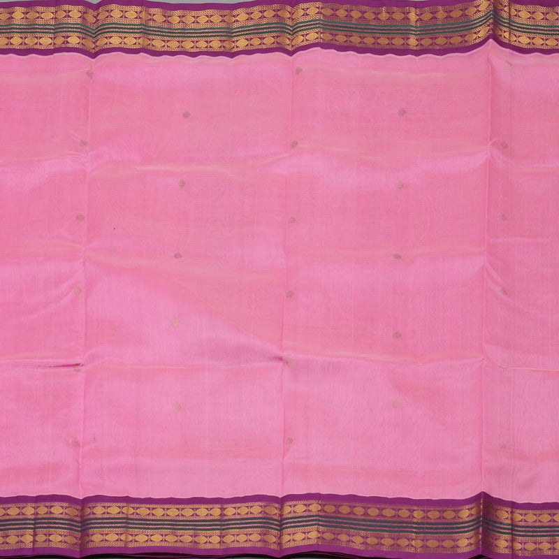 Hayagrivas Pure Silk Cotton Saree in Baby Pink with Purple border KBE783H2-18