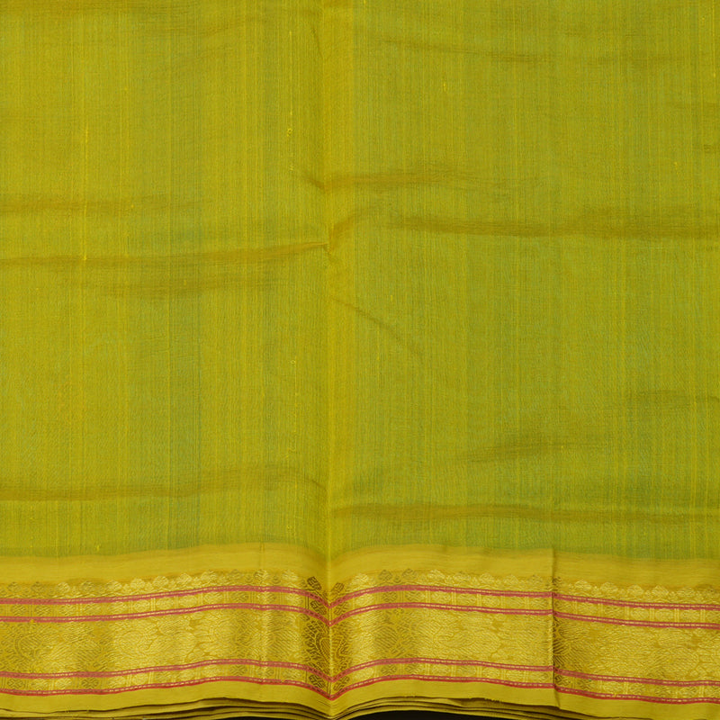 Hayagrivas Handloom Pure Sea Green Silk Cotton Saree with Lemon Yellow Border KBE783H2-51