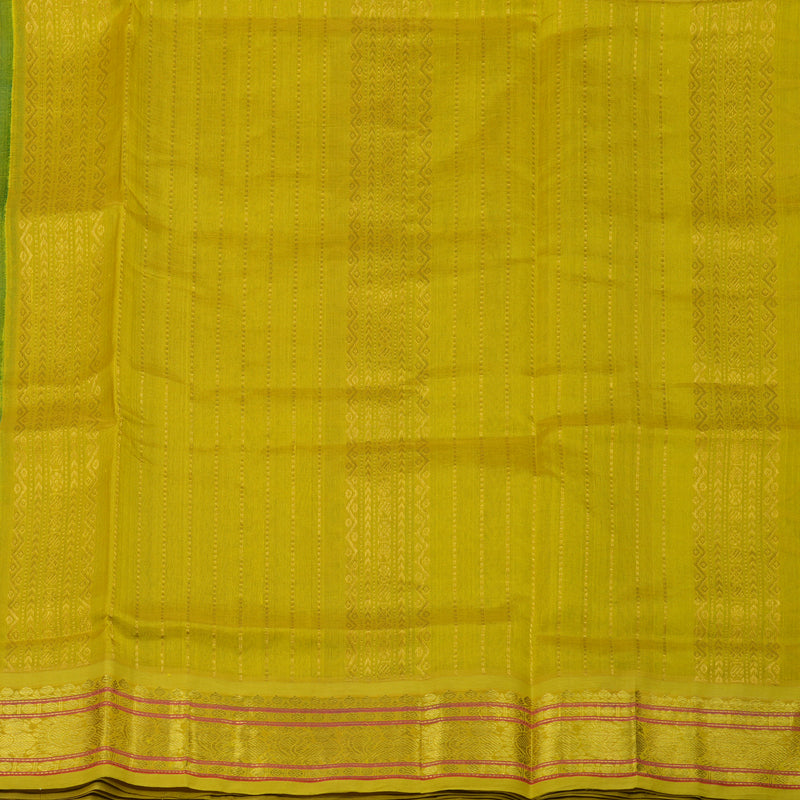 Hayagrivas Handloom Pure Sea Green Silk Cotton Saree with Lemon Yellow Border KBE783H2-51