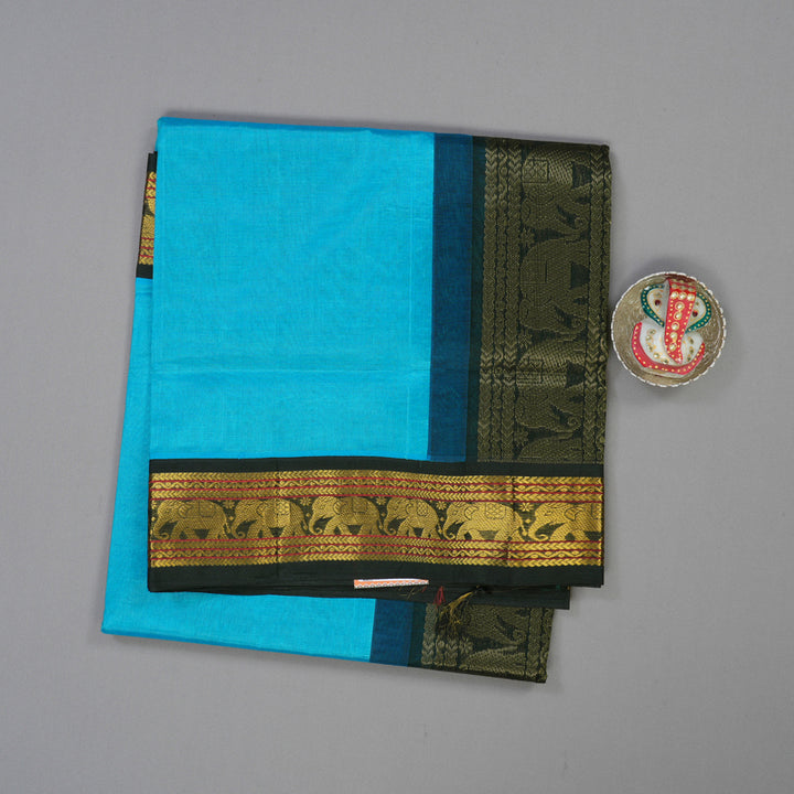 Hayagrivas Sky Blue Pure Silk Cotton Saree KBE783H3-15
