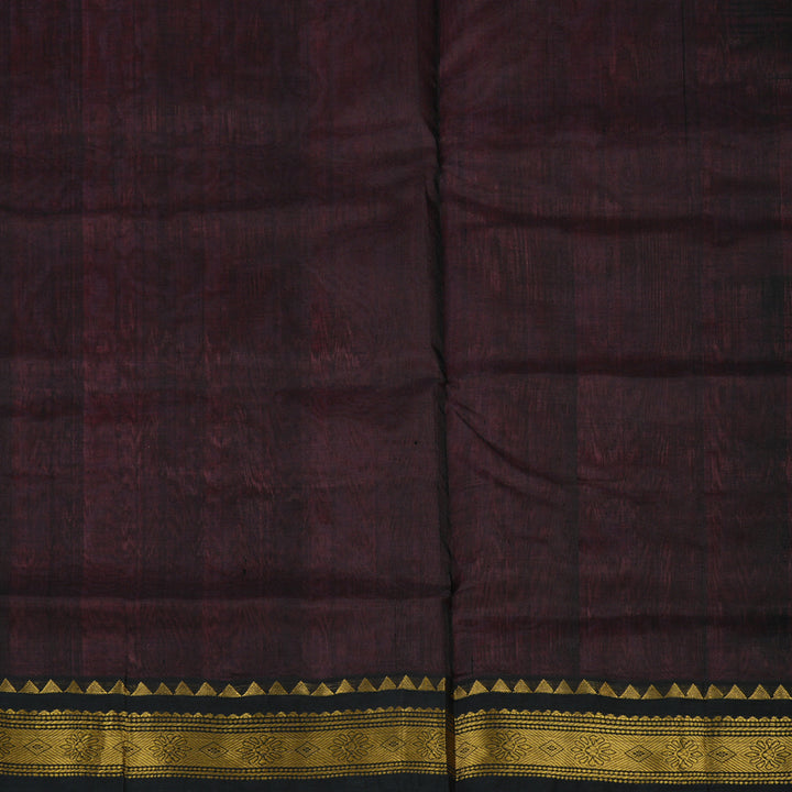 Hayagrivas Bright Pink Pure Silk Cotton Saree with Black border KBE783H3-24
