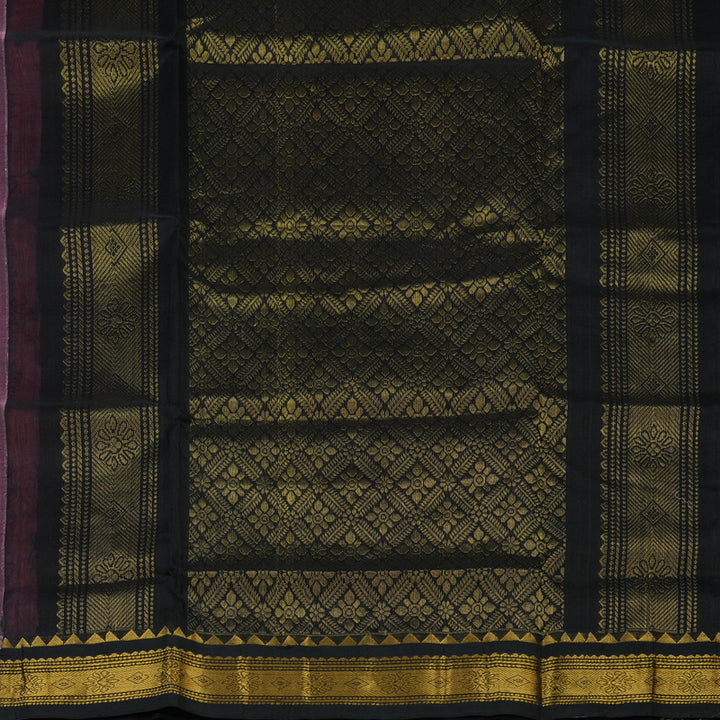 Hayagrivas Bright Pink Pure Silk Cotton Saree with Black border KBE783H3-24