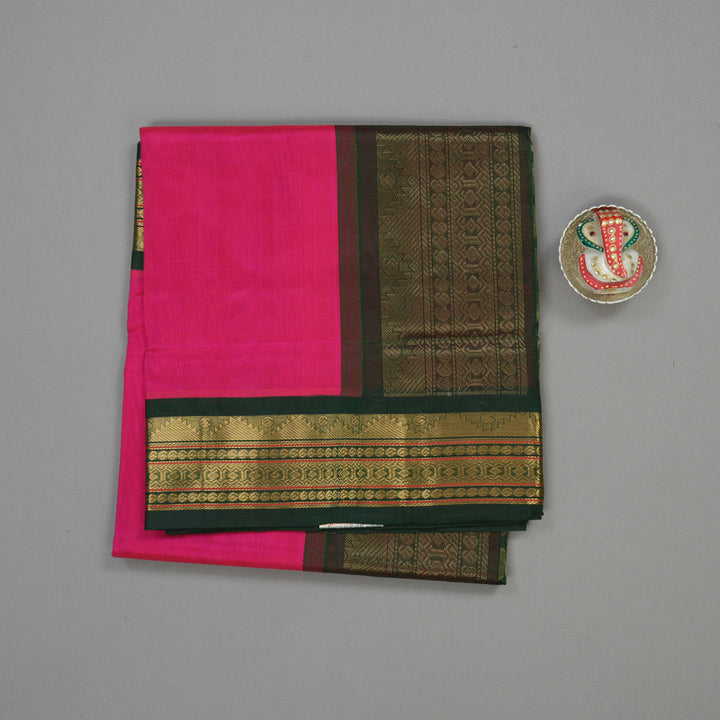 Hayagrivas Magenta Pink Pure Silk Cotton Saree with Karum Pachai Border KBE783H3-3