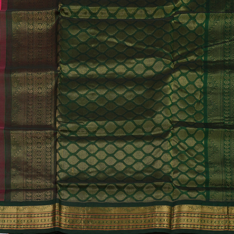 Hayagrivas Magenta Pink Pure Silk Cotton Saree with Karum Pachai Border KBE783H3-3