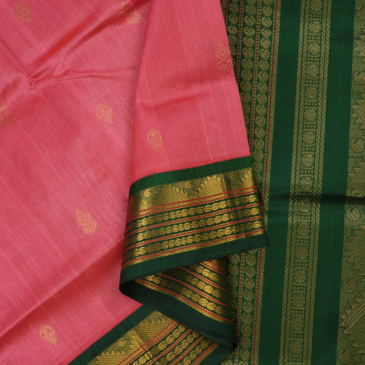 Hayagrivas Pink Pure Silk Cotton Saree KBE783H4-2